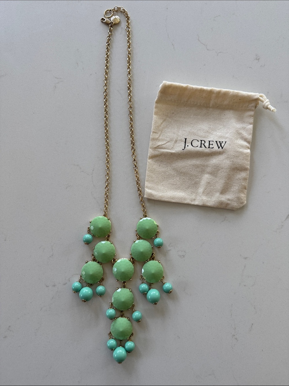 J.Crew Mint Green Statement Necklace NWOT 14"
